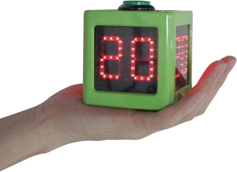 GANXIN Poker Shot Clock, Seconds Countdown Timer for Poker/Casino/Chess Tournament,20/30 Sec and Custom Time,4-Sides Cube Timer (Small,Green) - Image 1