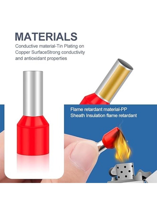 400PCS Wire Ferrule Connectors Terminals Kit – Insulated Crimp Ferrules Assortment Set for 22–10 AWG Electrical Wires | Durable Copper Pin End Sleeves for Cable Connections, DIY, and Electrical Projects - Image 3