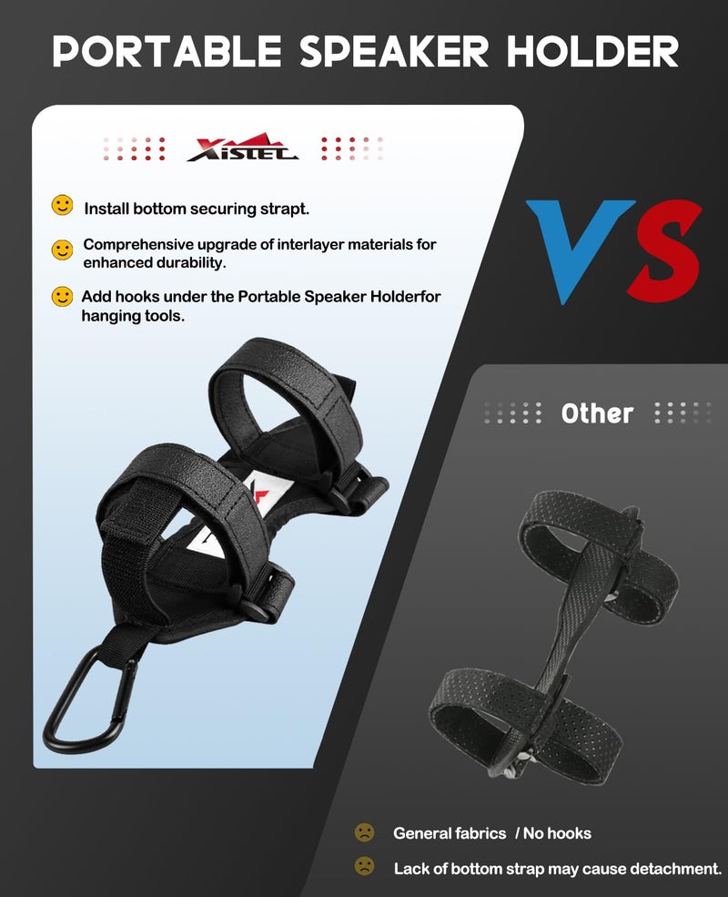Xislet حامل مكبر صوت Xislet للدراجة مع مشبك، حامل مكبر صوت قابل للتعديل لعربة الجولف يناسب JBL Charge 5 6 Flip 5 6 7 حزام حامل بلوتوث Anker للدراجة الكهربائية، ATV، قارب، سيارة نادي، جت سكي - Image 3