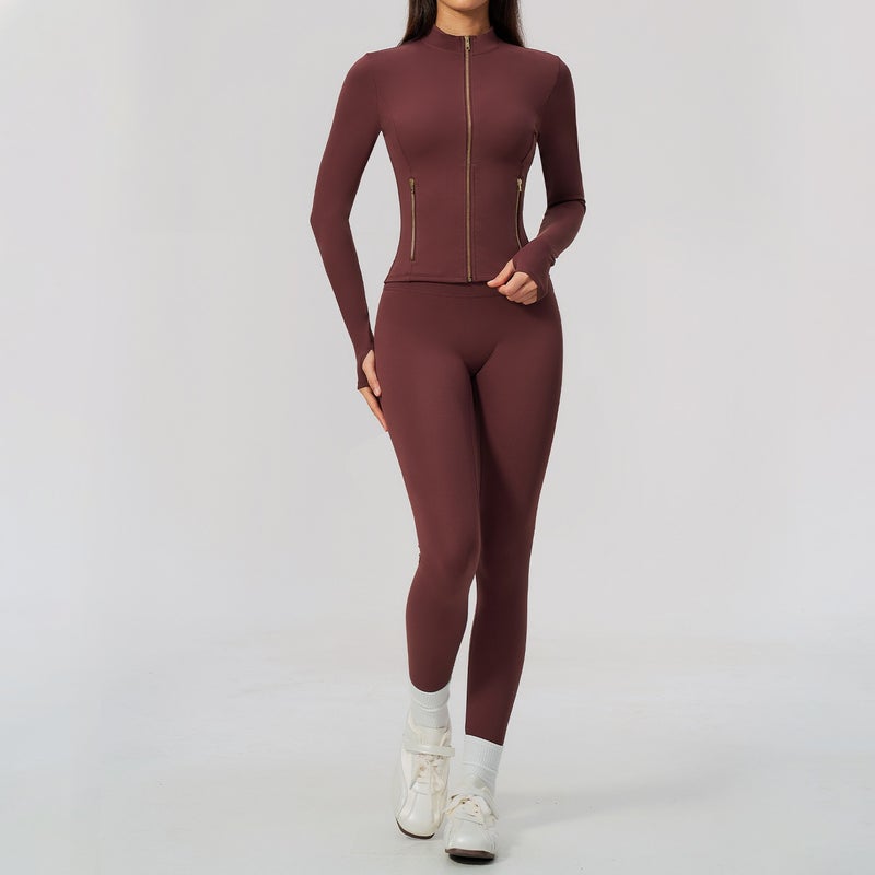BootyGirl Women's Slim-Fit Fleece Yoga Jacket & Pants Set - Premium Fitness Outfit