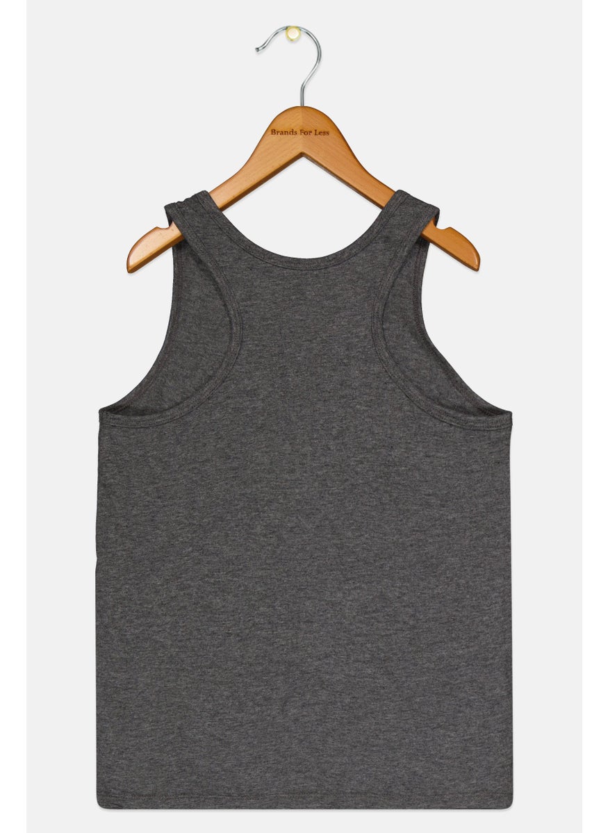 GAP - Kids Girl Brand Logo Sleeveless Top, Heather Grey - Image 1