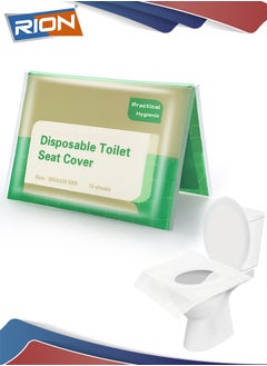 RION Travel Disposable Toilet Seat Covers – Portable & Flushable Seat Protectors for Adults & Kids (10pcs)  - Image 1
