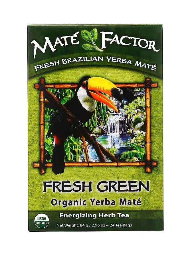 The Mate Factor Fresh Green Organic Yerba Mate, 24 Tea Bags