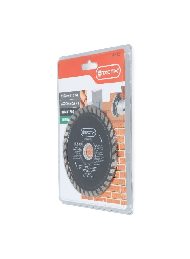 Tactix Hot-Press Sintered Construction Turbo Diamond Cutting Disc Black 115mm - Image 3