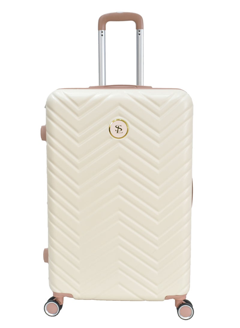 star line Luggage Hard Trolley Travel Bags 4 Pieces Set Sizes 14/20/24/28 Beige with Khaki - Image 4