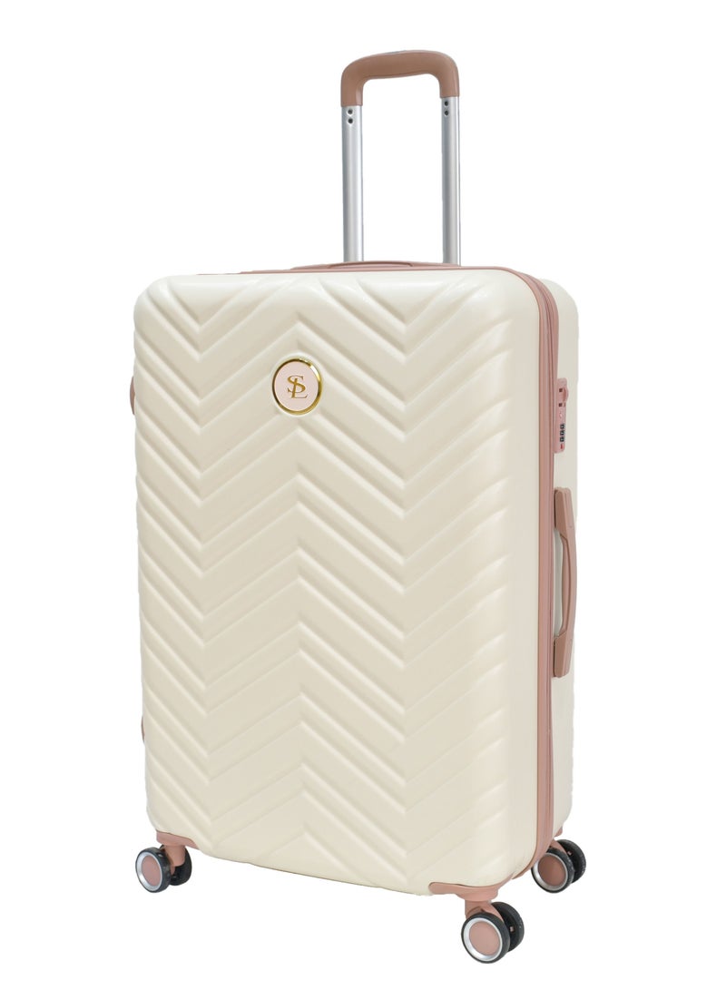 star line Luggage Hard Trolley Travel Bags 4 Pieces Set Sizes 14/20/24/28 Beige with Khaki - Image 3