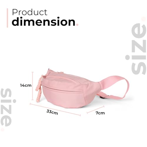 Tressential Waist Bag for Men Women | Cross Body Fanny Pack Sling Bag for Hiking, Travel, Camping, Outdoor Sports, Cycling | Money Belt with Adjustable Strap (Pink) - Image 4
