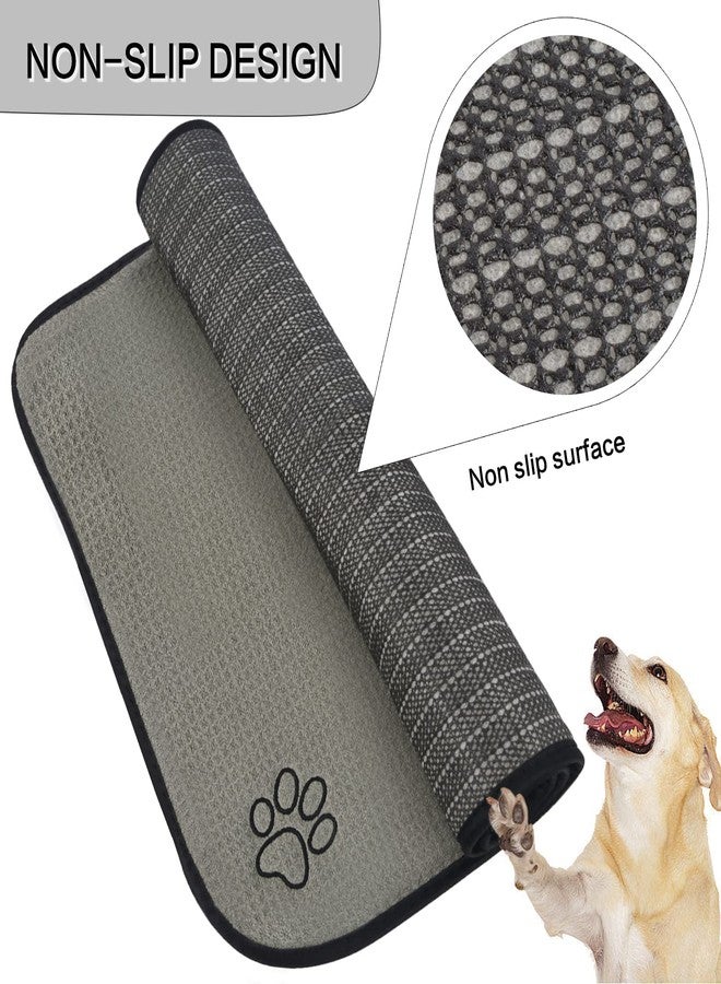 Sinland Microfiber Extra-Large Pet Food Mat Dog Feeding Mat Pet Bowl Mat with Anti-Skid Backing 21Inch x 32Inch Grey - Image 3