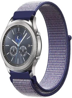 Bikson Comfort Canvas Woven Nylon Sport Watchwrist Band and for Samsung Galaxy Watch 46mm / Gear S3 Frontier/Huawei Watch GT2 / Magic Honor 2 / Fossil / 22mm Watches - Purple 