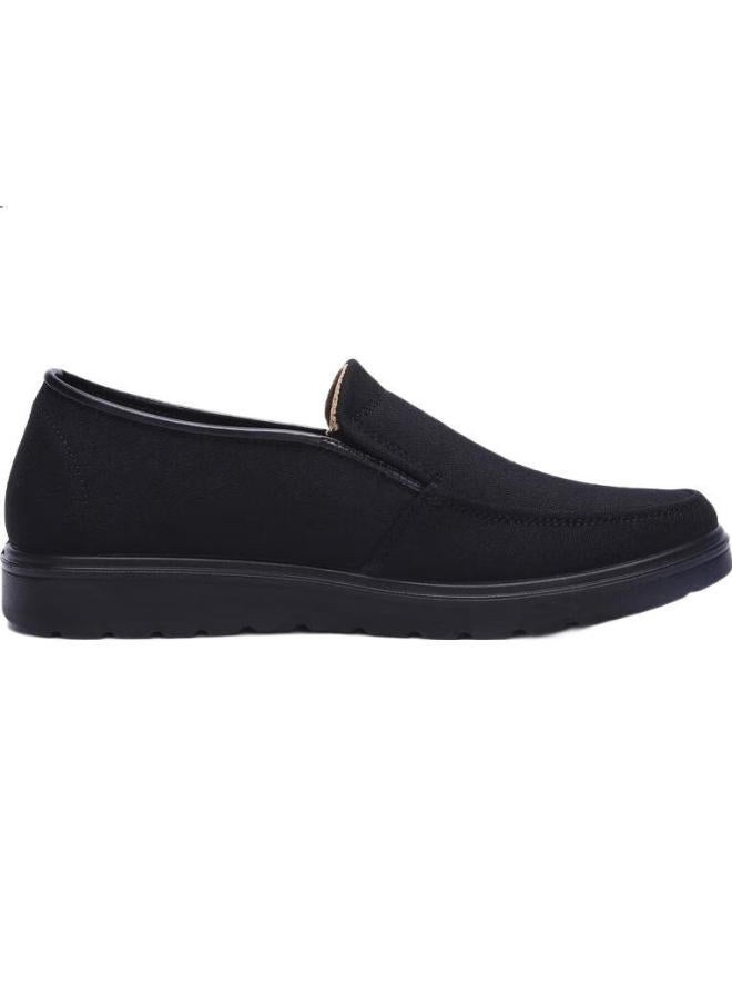 Anglerfish Men'S Shoes Middle-Aged And Elderly Dad Shoes Casual Plus Size Comfortable Old Beijing Cloth Shoes Single Ak7205 Black 40 - Image 2