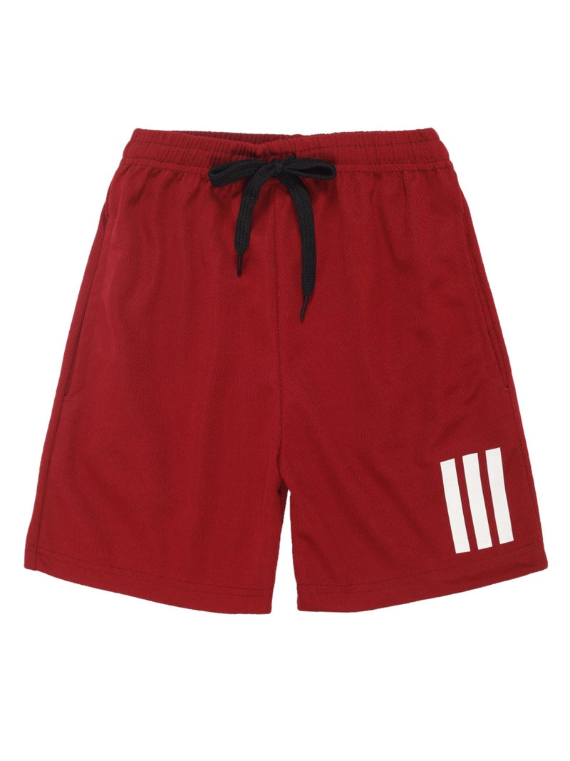 5IVE DEGREE Polyester Sports Shorts for Boys and Girls - Colour May Vary (7 Years - 8 Years, 3-Pack D1) - Image 4
