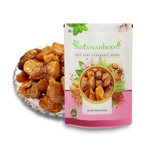 IndianJadiBooti Whole Dried Plum | Aloo Bukhara (Alu Bukhara) | Premium Natural Dried Fruit for Chutneys, Snacking & Digestive Health | Sweet & Tangy | 400g Pack - Image 1