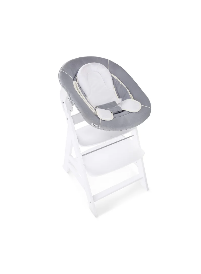 هوك Alpha+ 2 In 1 Bouncer And Baby Rocker, Stretch Grey From Birth, Newborn Set, Compatible With Alpha Highchair