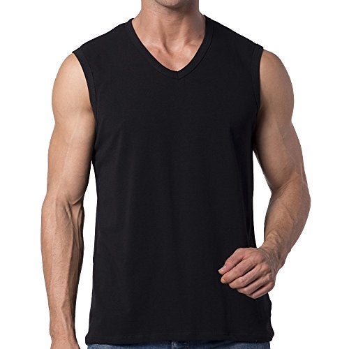 Y2Y2 Men's Sleeveless V-Neck T-Shirt, Black, Big and Tall 2XL (50"-52") - Image 1