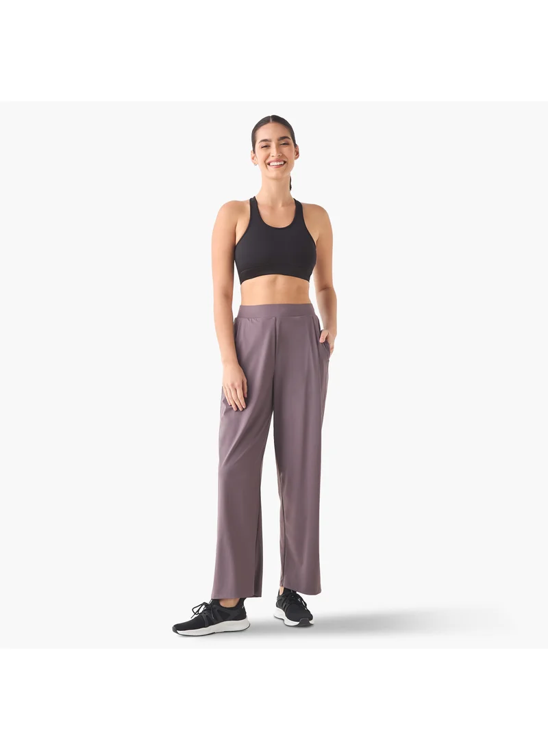 ادوت Wide Leg Track Pants with Elasticated Waistband and Pocket
