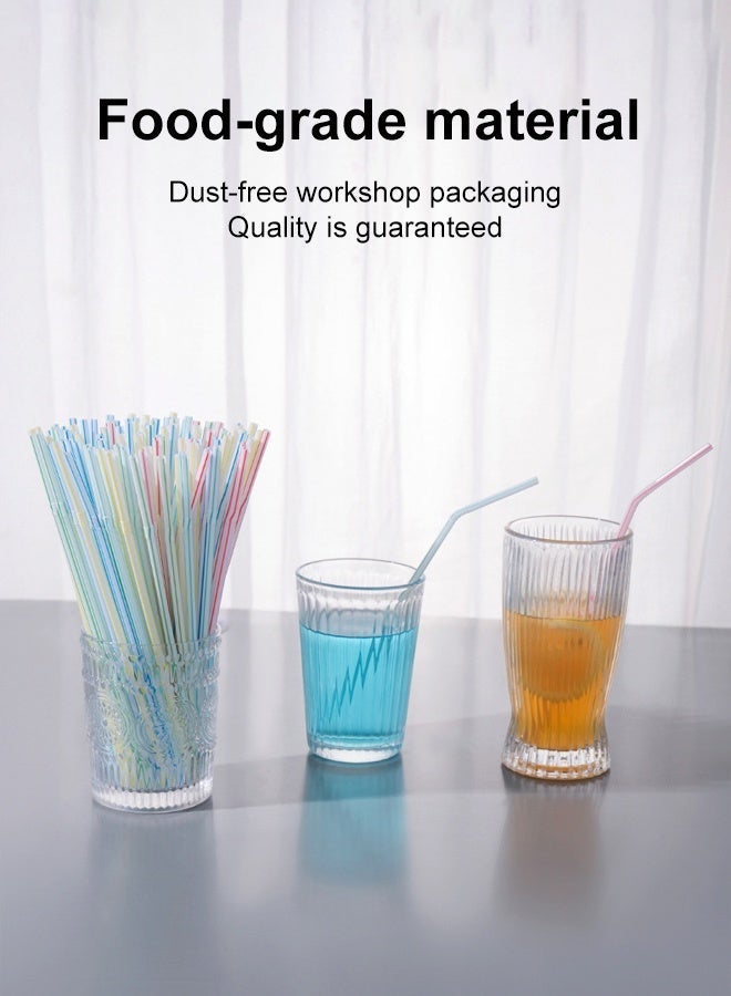100Pcs Disposable Flexible Colorful Drinking Straws, Food Grade Plastic Bendable Straws for Water, Juice, Milk Tea and Cold Drinks - Image 4