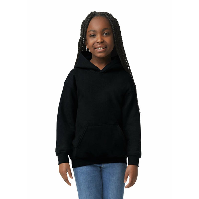 Gildan Youth Hoodie Sweatshirt, Style G18500B, Black, Small - Image 5