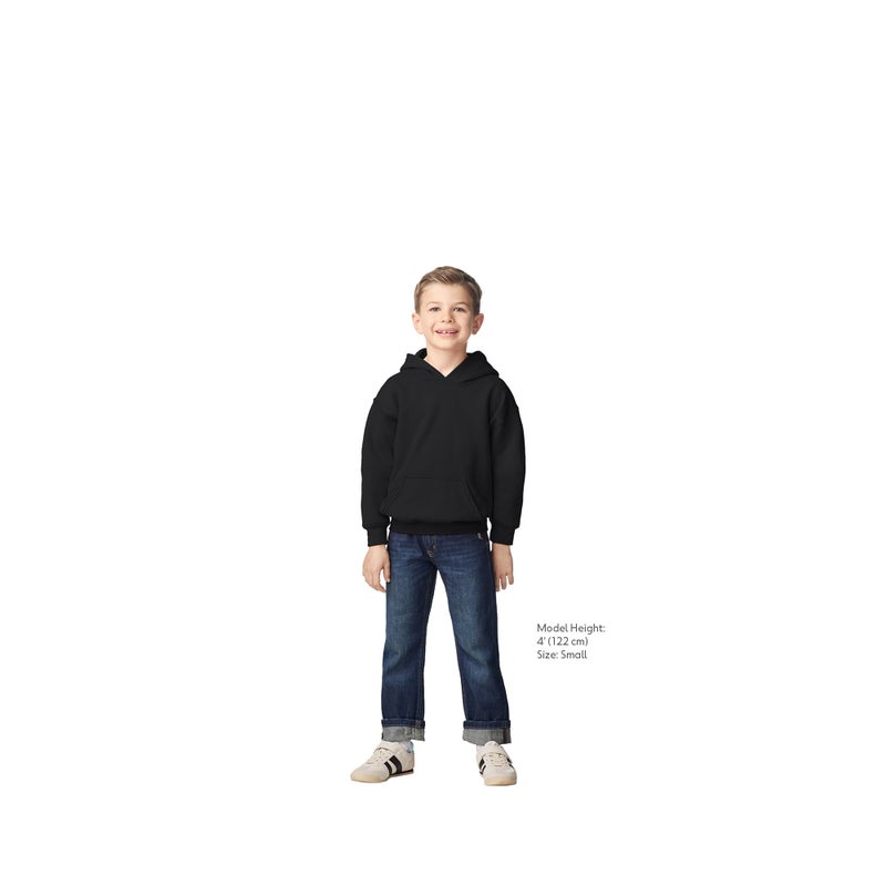 Gildan Youth Hoodie Sweatshirt, Style G18500B, Black, Small - Image 3