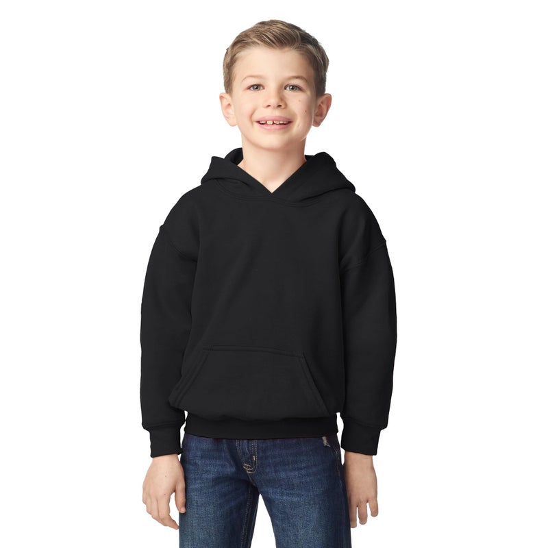 Gildan Youth Hoodie Sweatshirt, Style G18500B, Black, Small - Image 1