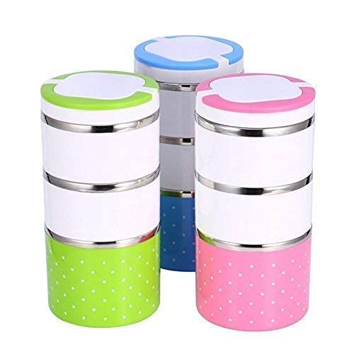 HOMETIC 3 Layer Lunch Box Handheld Tiffin Leak Proof Insulated Thermal Container for School Office use Lunch Box Picnic Food Container Tifin Hot Box Vacuum Insulated - Image 2