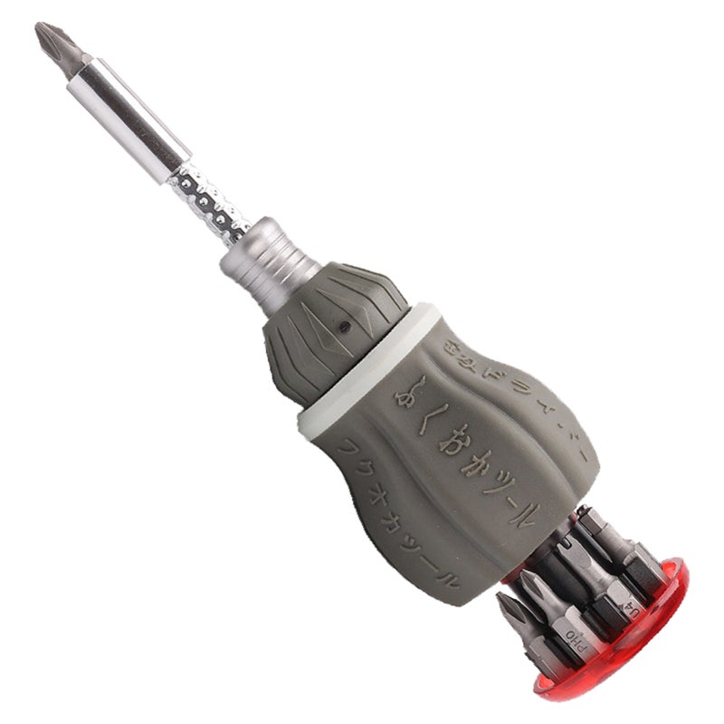 Ratchet Screwdriver Set: 8 Magnetic Adjustable Bits, Ergonomic Grip - Compact Portable Design, Ratcheting Screwdriver for Home Repair, DIY Projects, Professional Use - Image 2