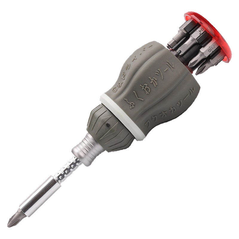 Ratchet Screwdriver Set: 8 Magnetic Adjustable Bits, Ergonomic Grip - Compact Portable Design, Ratcheting Screwdriver for Home Repair, DIY Projects, Professional Use - Image 1
