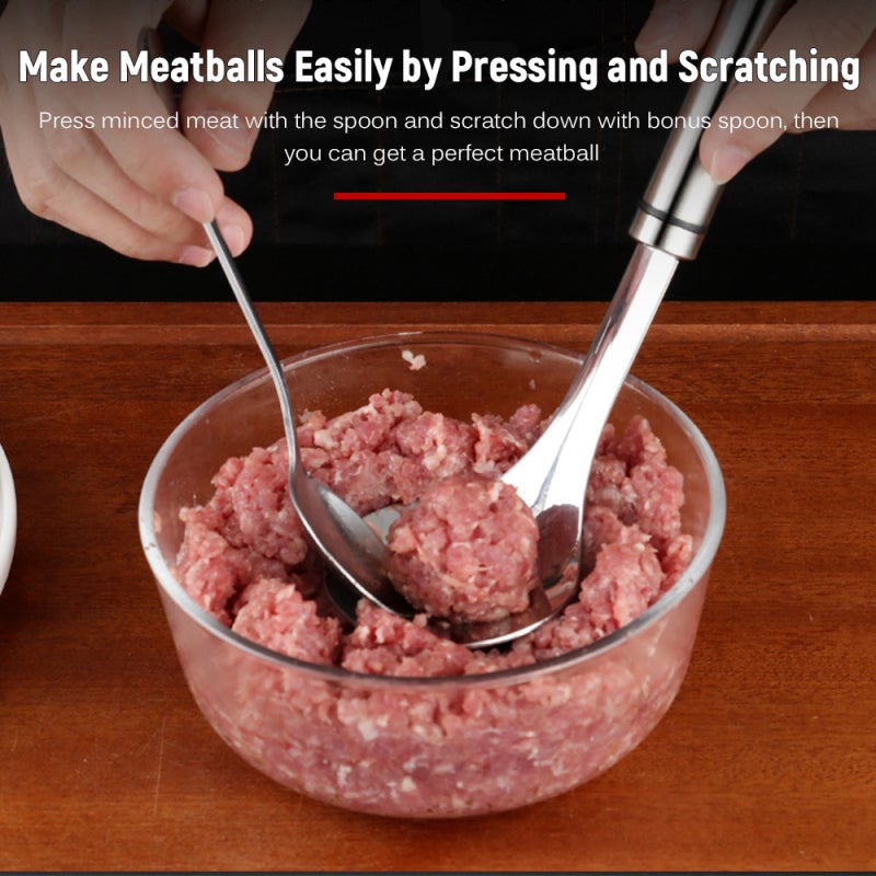Meatball Maker 304 Food Grade Stainless Steel Spoon - Non-Stick Ergonomic Handle Kitchen Tool for Homemade Meatballs Shrimp Vegetable Balls Home Cooking - Image 4