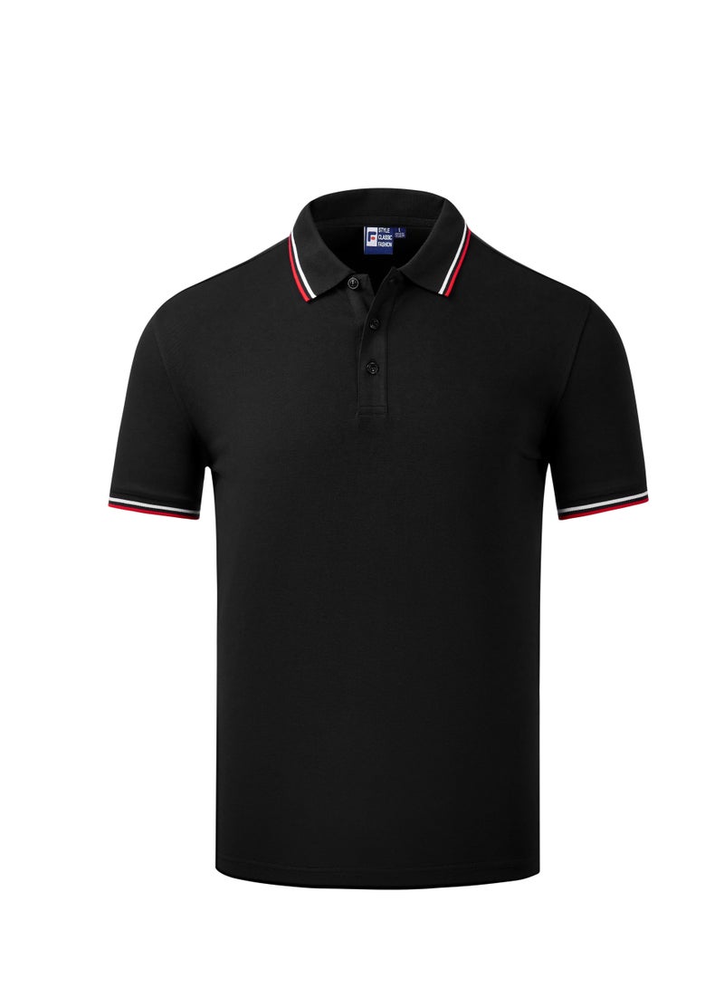 YEL PRO Men Quick Dry Breathable Elastic T-Shirt Black - Image 1