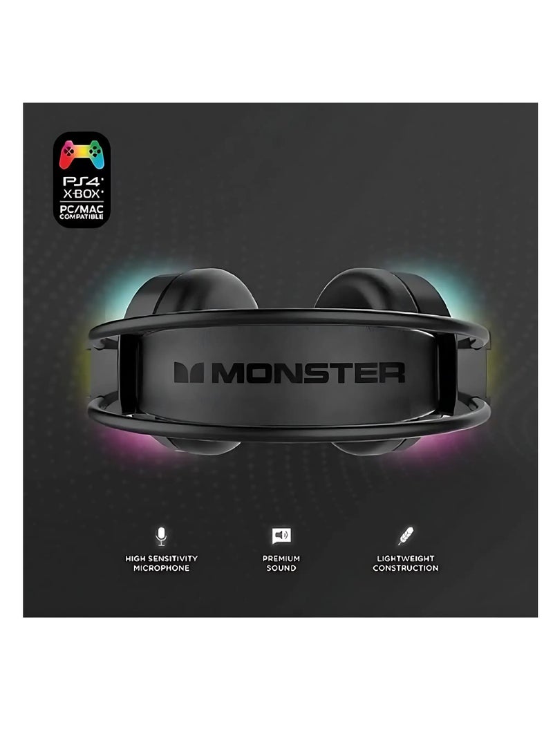 Monster Monster G902 Wired RGB Gaming Headset - Black  - Image 3