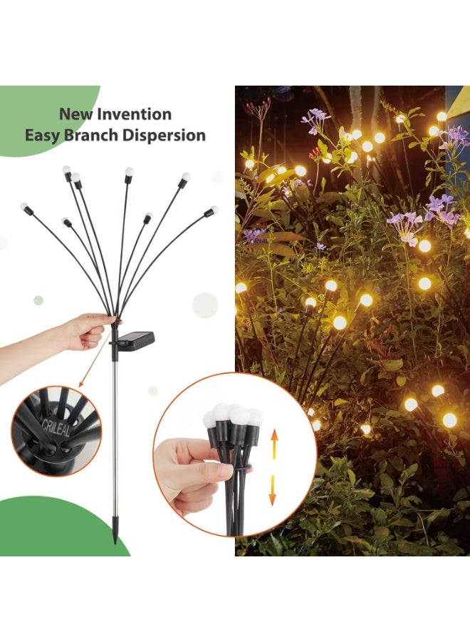 4 Pack 8 LED Solar Firefly Lights, Waterproof Starburst Swaying Garden Lights, Warm White Decorative Lighting for Outdoor Path & Landscape Decoration - Image 5
