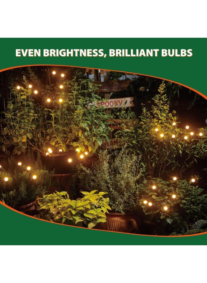 4 Pack 8 LED Solar Firefly Lights, Waterproof Starburst Swaying Garden Lights, Warm White Decorative Lighting for Outdoor Path & Landscape Decoration - Image 4