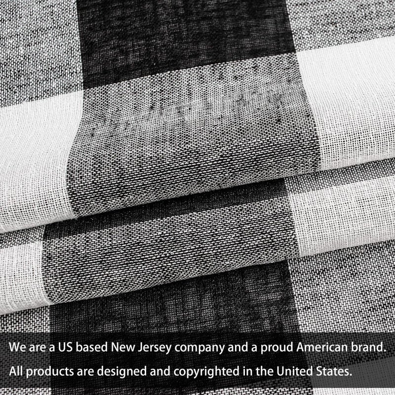 DriftAway Buffalo Plaid Blackout Curtains Linen Textured Farmhouse Double Layer Thermal Insulated Yarn Dyed Woven Checkered Gingham Grommet Drapes for Living Room 2 Panels Each 52W x 84L Black - Image 3