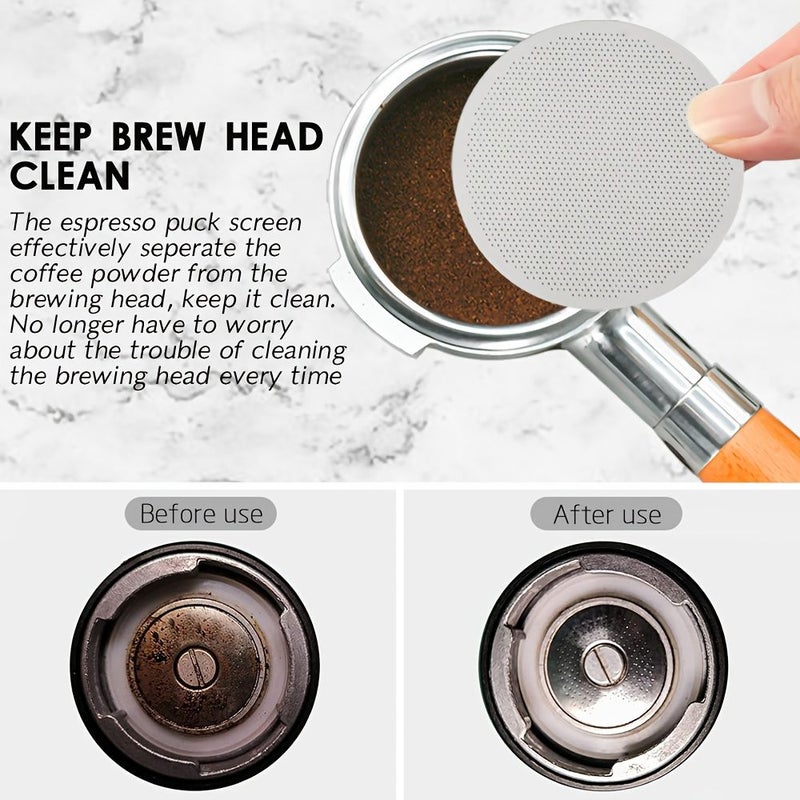 5Pcs 51mm Espresso Filter Baskets And Puck Screens Coffee Press Accessories Set - Image 5