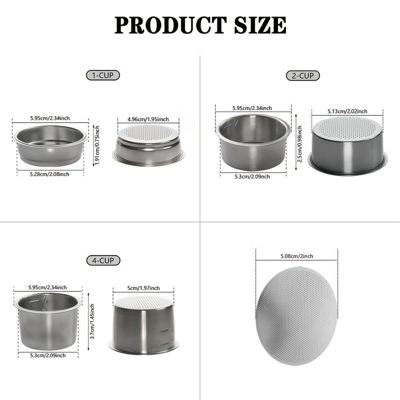 5Pcs 51mm Espresso Filter Baskets And Puck Screens Coffee Press Accessories Set - Image 3