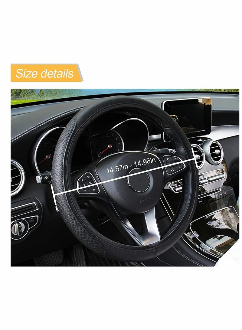 Excefore Car Steering Wheel Cover, Elastic, Breathable Anti-Slip, Universal 15 inch, Steering Wheel Cover for Men Women (Black/Red) - Image 2