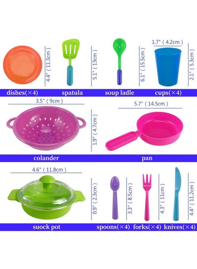 OUO Kids Super Durable Kitchen Toys Set, Pretend Play Children Dish Toy, Wash And Dry Tableware Dish Rack With Drainer (Great Gift For Kids) (27 Pieces) - Image 3