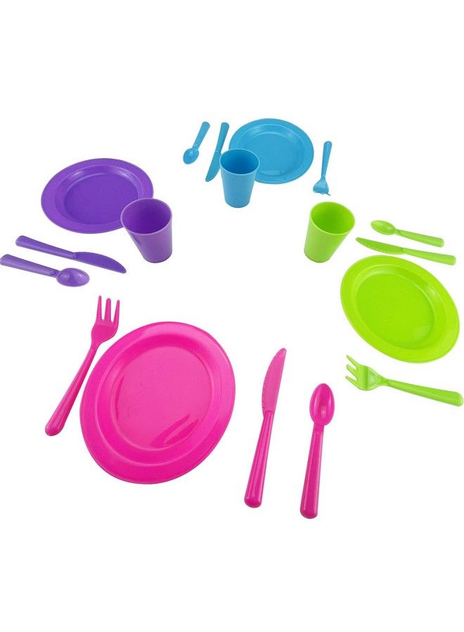 OUO Kids Super Durable Kitchen Toys Set, Pretend Play Children Dish Toy, Wash And Dry Tableware Dish Rack With Drainer (Great Gift For Kids) (27 Pieces) - Image 4