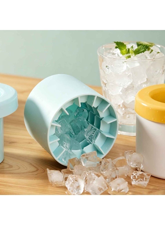 Mini Ice Squeeze & Release Cylinder, 3-Pack,Free 304 Stainless Steel Ice Cube Tong,Mini-Ice Cube Makers,Summer Drink Essentials - Image 2