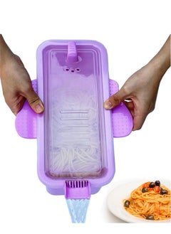 Microwave Pasta Container Cooker, Noodles Cooker with Strainer. Quickly Cooks up to 4 Servings Pasta, Cute Elephant-Shaped Multifunctional Cooker 2000ML / 68OZ(Purple)
