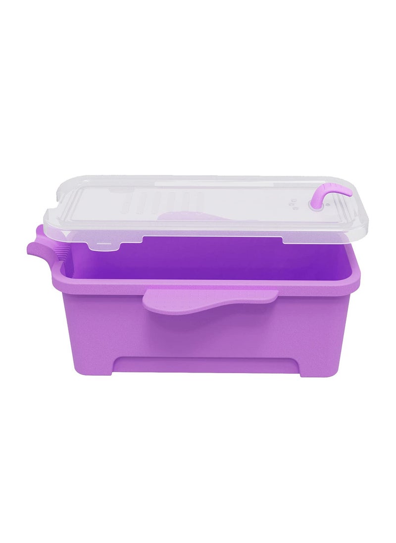 KASTWAVE - Microwave Pasta Container Cooker, Noodles Cooker with Strainer. Quickly Cooks up to 4 Servings Pasta, Cute Elephant-Shaped Multifunctional Cooker 2000ML / 68OZ(Purple) - Image 1