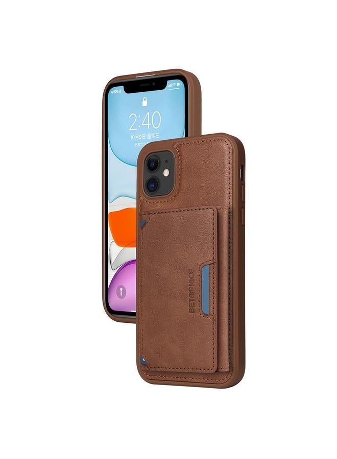 The Bros Case For iPhone 11 Horizontal Flip Detachable MagSafe Wallet Phone Case