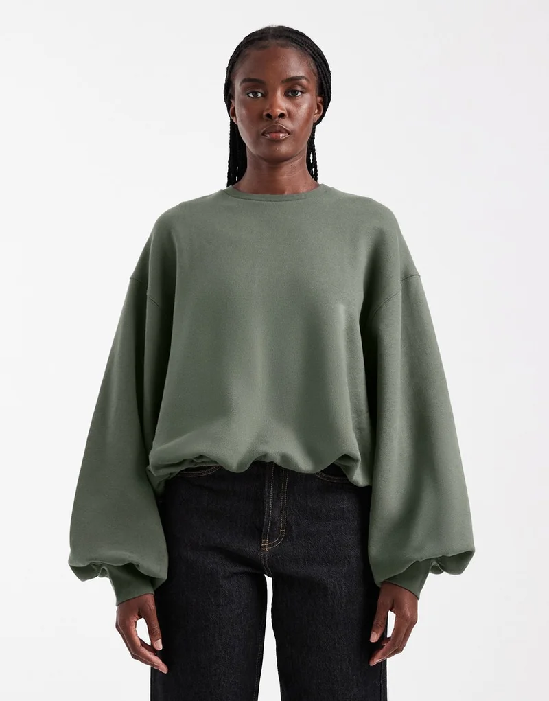 Topshop Long Sleeve BUBBLE HEM SWEATSHIRT