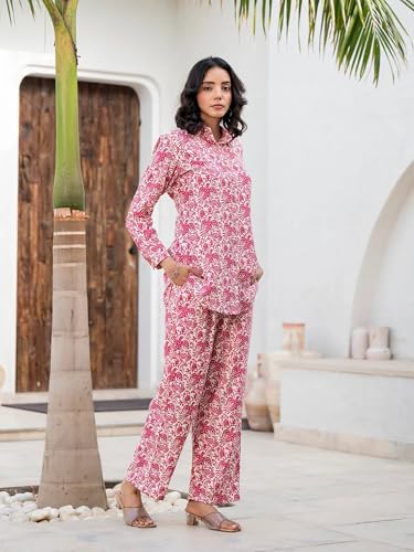 Kalaanj Reyon Bland Regular Women Kurta Set (KALSS24SK-6_SP-64-L_Pink - Image 3