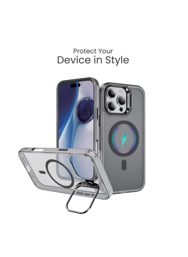Aztech for iPhone 13 Pro Max Case Compatible & MagSafe Supports Magnetic Wireless Charging Built-in Camera Ring Stand Scratch-Resistant Kickstand Cover for iPhone 13 Pro Max Classic Hybrid HaloLock  - Image 3