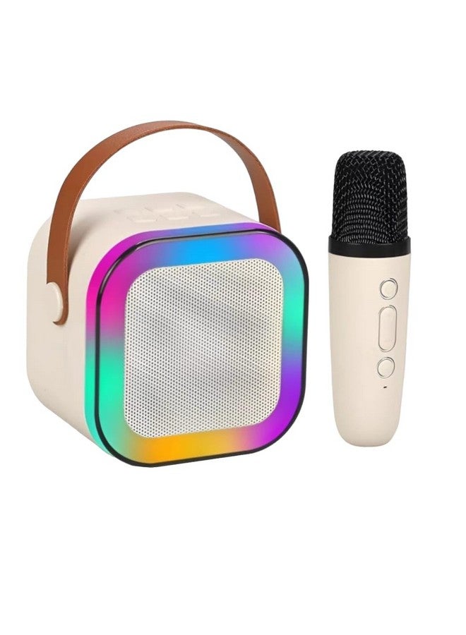 ماجيك واند Magicwand K12【USB-C-Charging Biege 1 Mic】 ميكروفون كاريوكي للأطفال ومكبر صوت لاسلكي بتقنية البلوتوث مع إضاءة LED RGB للأطفال - Image 1
