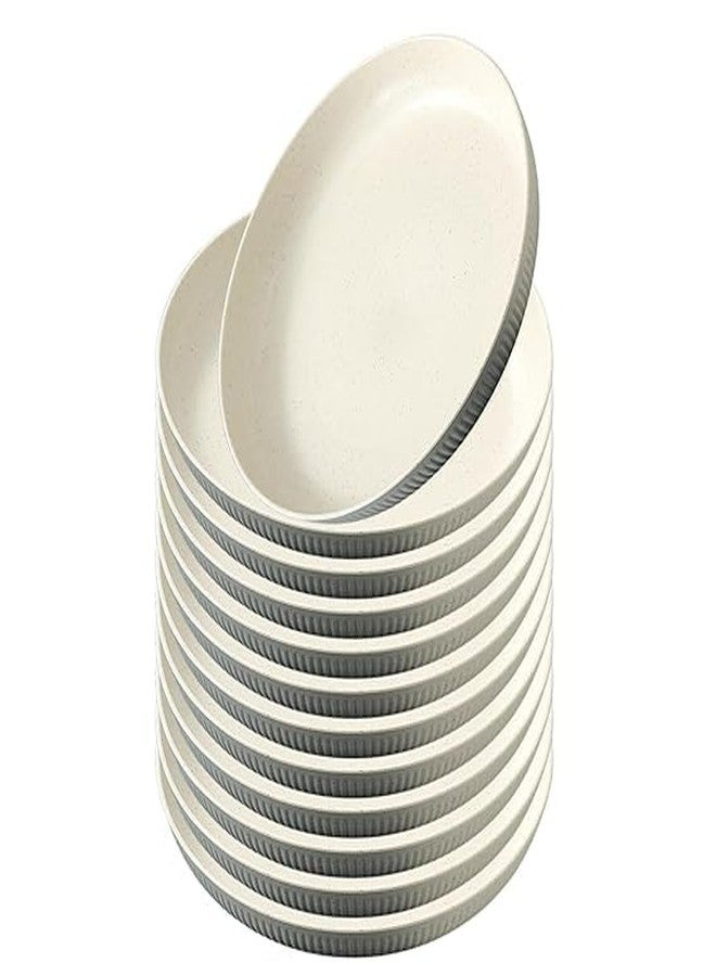 Vortipu 9.05" Unbreakable Dinnerware, Dishwasher & Microwave Safe, Ideal for Kids, Toddlers & Adults - Perfect for Salads, Snacks & More Degradable Lightweight Wheat Straw Plates (12, Beige) - Image 1
