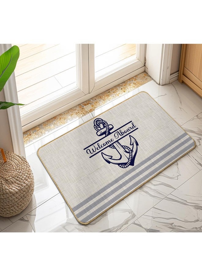 Nvotell Welcome Aboard Nautical Door Mat - Coastal, Boat Floor Mats, 17x30 Inch Indoor/Outdoor - Image 3