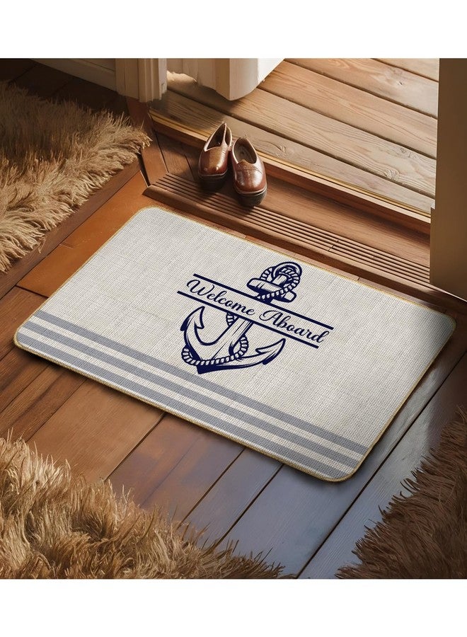 Nvotell Welcome Aboard Nautical Door Mat - Coastal, Boat Floor Mats, 17x30 Inch Indoor/Outdoor - Image 5