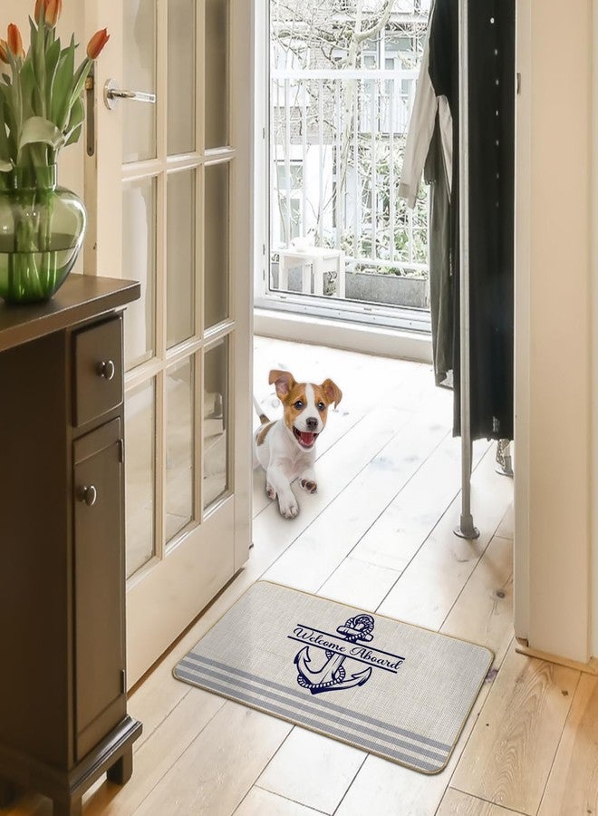 Nvotell Welcome Aboard Nautical Door Mat - Coastal, Boat Floor Mats, 17x30 Inch Indoor/Outdoor - Image 2
