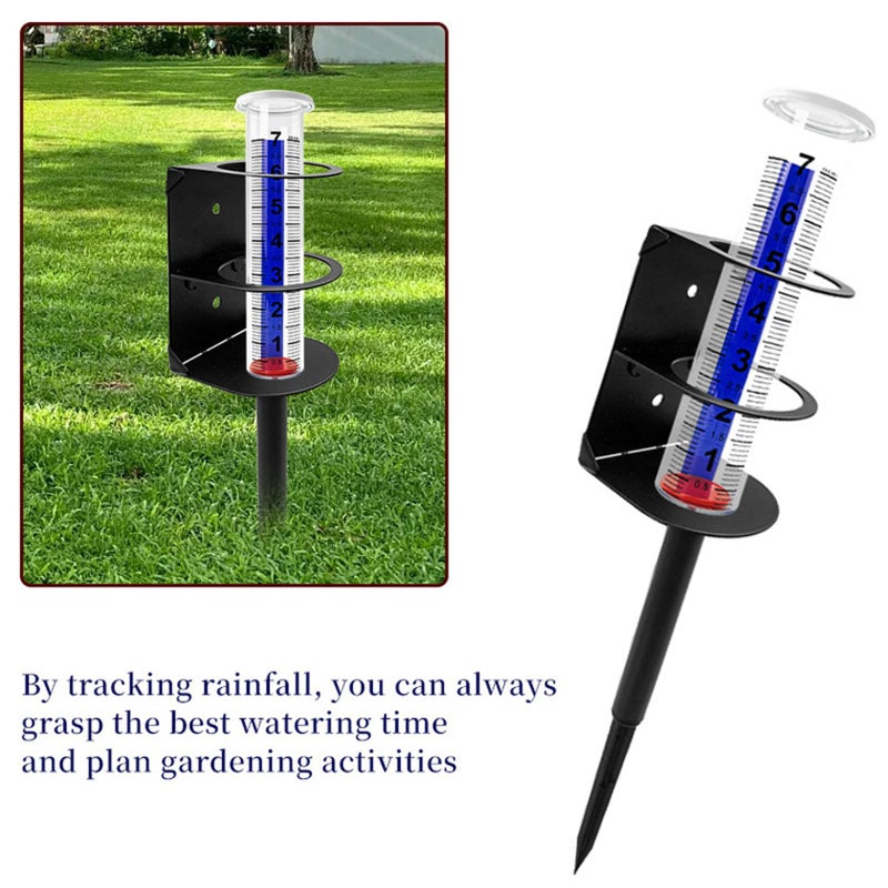 2 Pack Rain Gauge Outdoor with Metal Stand Large Print Red Float for Accurate Rainfall Measurement - Image 5